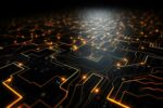 futuristic-circuit-board-background-3d-rendering-toned-image-futuristic-technology-wallpaper-with-digital-waves-and-circuit-board-patterns-black-background-ai-generated-free-photo